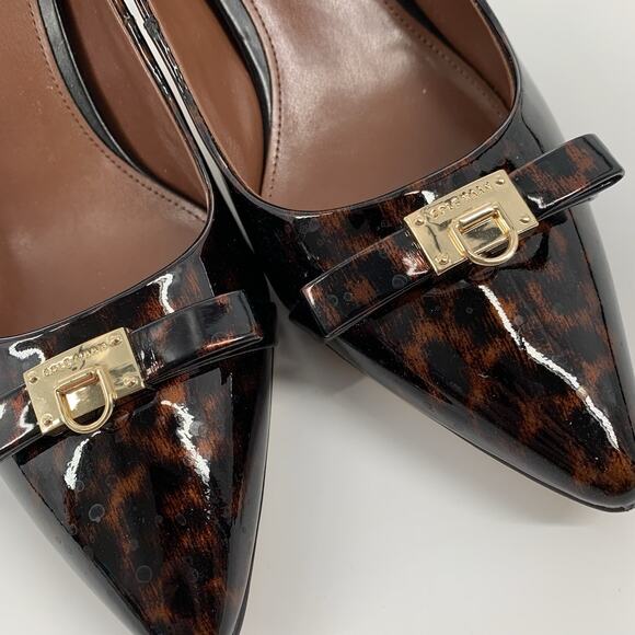 $150 Cole Haan Grand OS Juliana Detailed Pointed Toe Pump 7.5 B Leather Cheetah - Picture 3 of 10